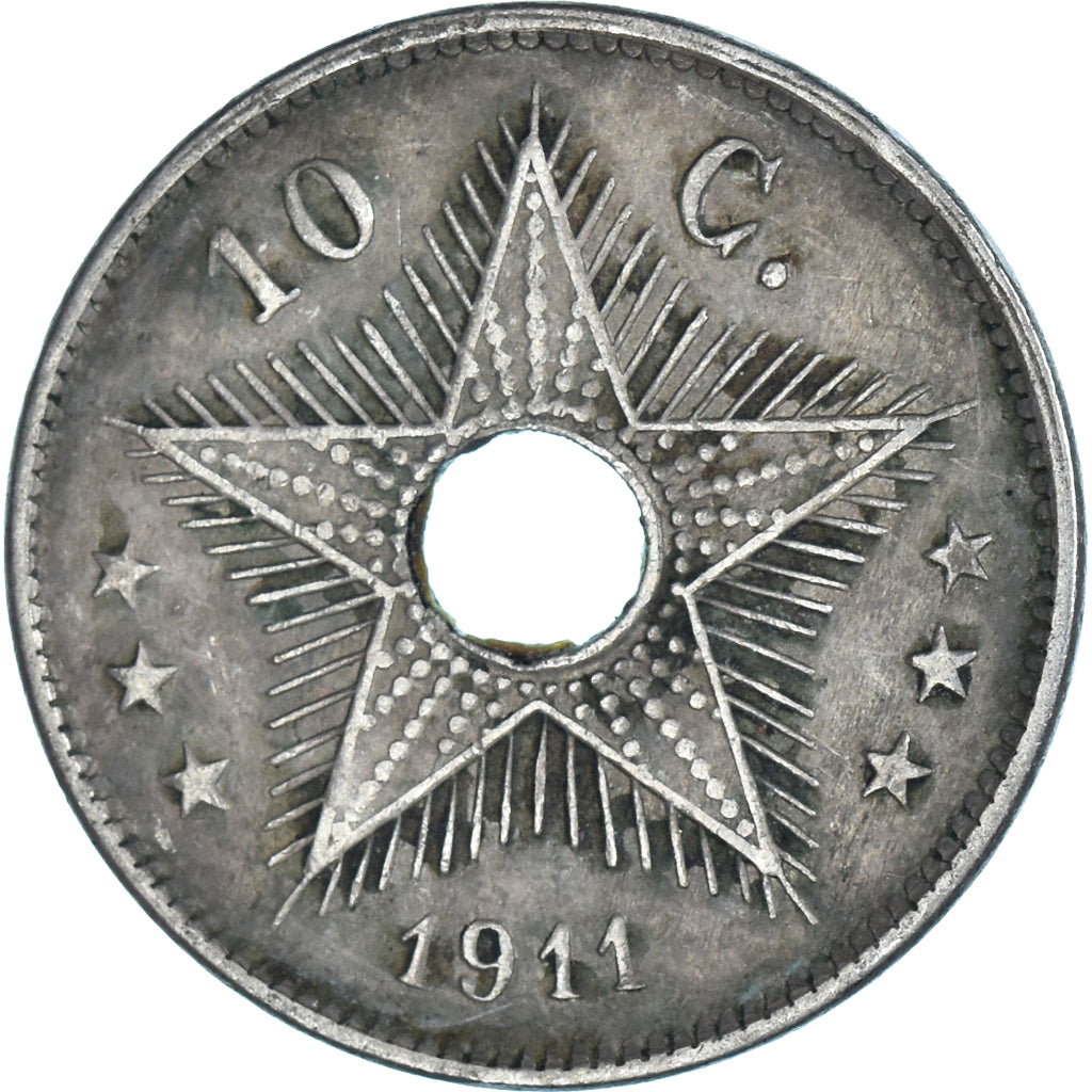 Coin, Belgian Congo, 10 Centimes, 1911