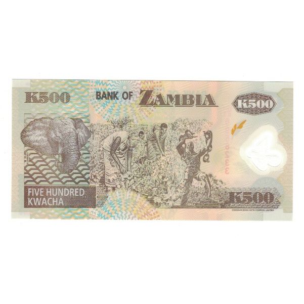 Banknot, Zambia, 500 Kwacha, 2006, KM:43e, UNC(65-70)