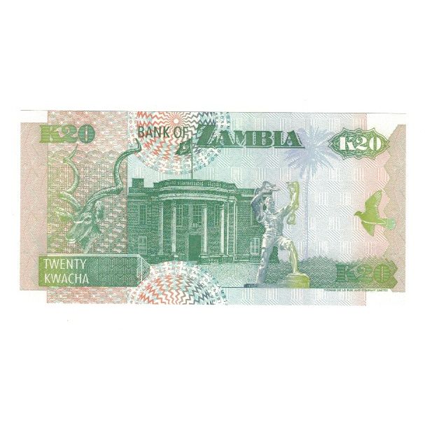 Biljet, Zambia, 20 Kwacha, 1992, KM:36b, NIEUW