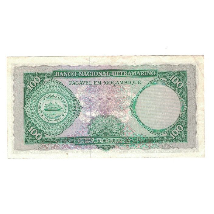 Nota, Moçambique, 100 Escudos, 1961, 1961-03-27, KM:117a, EF(40-45)