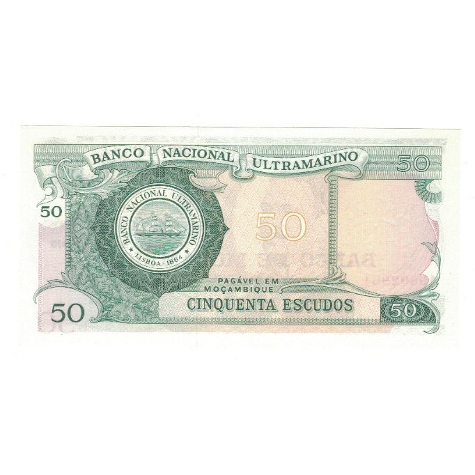 Banknote, Mozambique, 50 Escudos, 1970, 1970-10-27, KM:116, UNC(65-70)