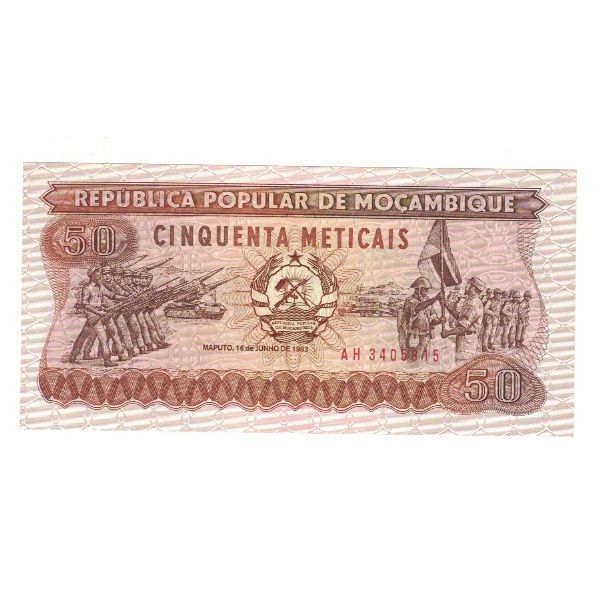 Biljet, Mozambique, 50 Meticais, 1983, 1983-06-16, KM:129a, NIEUW