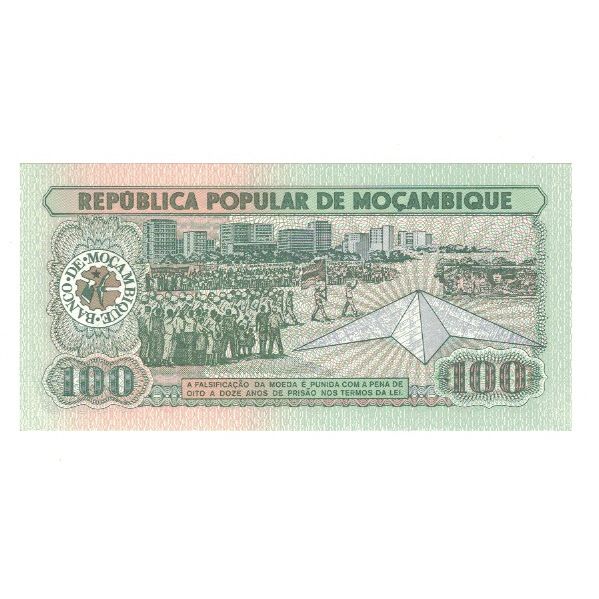 Banknote, Mozambique, 100 Meticais, 1989, 1989-06-16, KM:130c, UNC(65-70)