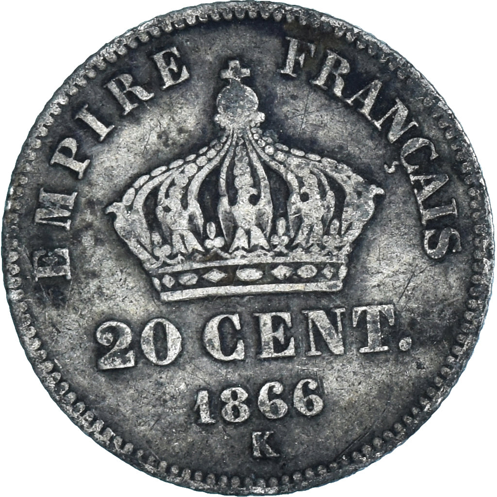 Moneda, Francia, 20 Centimes, 1866
