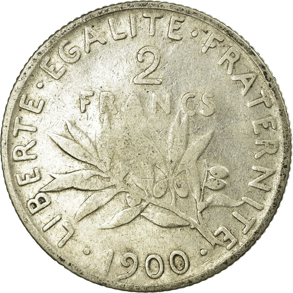 Coin, France, Semeuse, 2 Francs, 1900, Paris, VF(20-25), Silver, KM:845.1