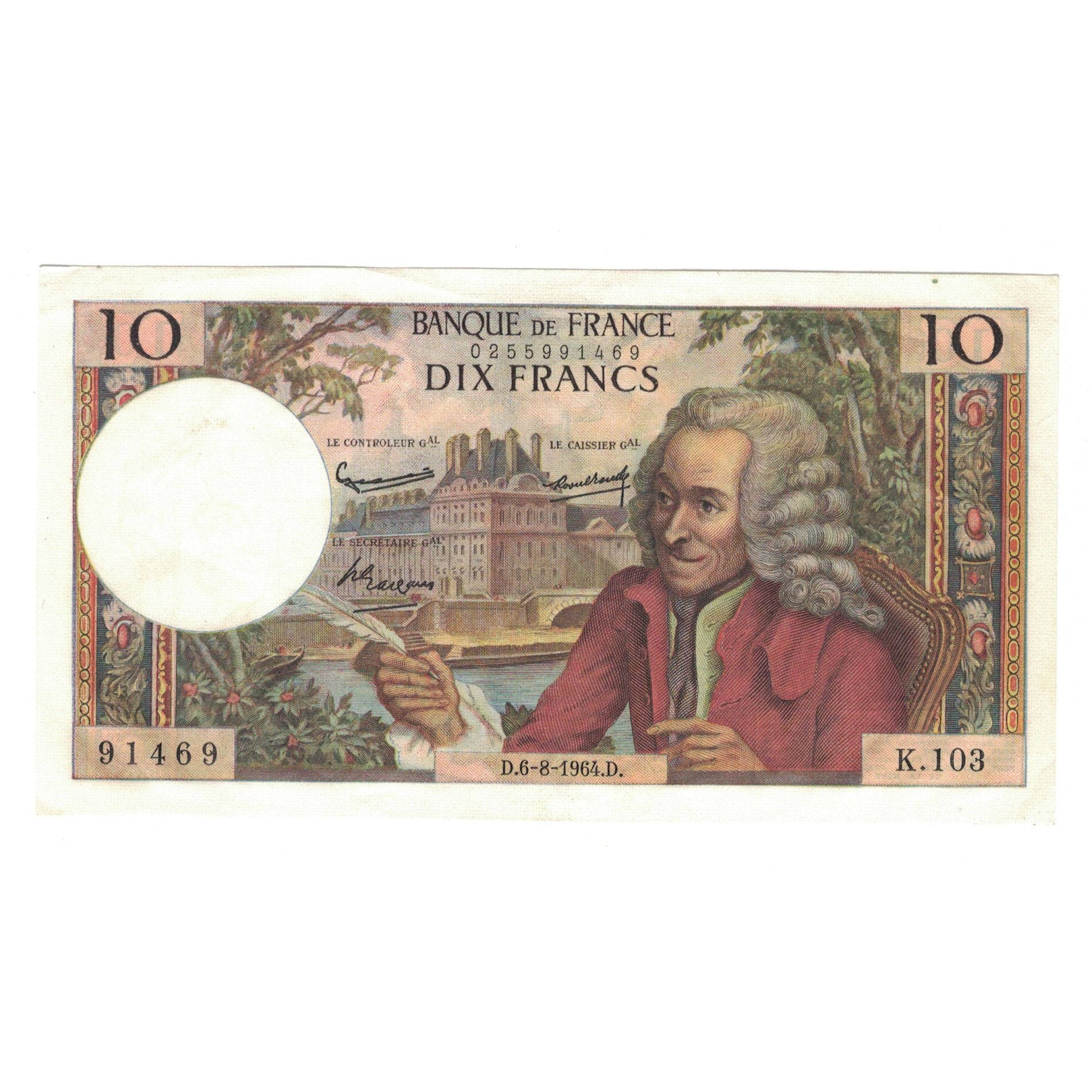 Frankrijk, 10 Francs, Voltaire, 1964, K.103, TTB+, Fayette:62.10, KM:147a