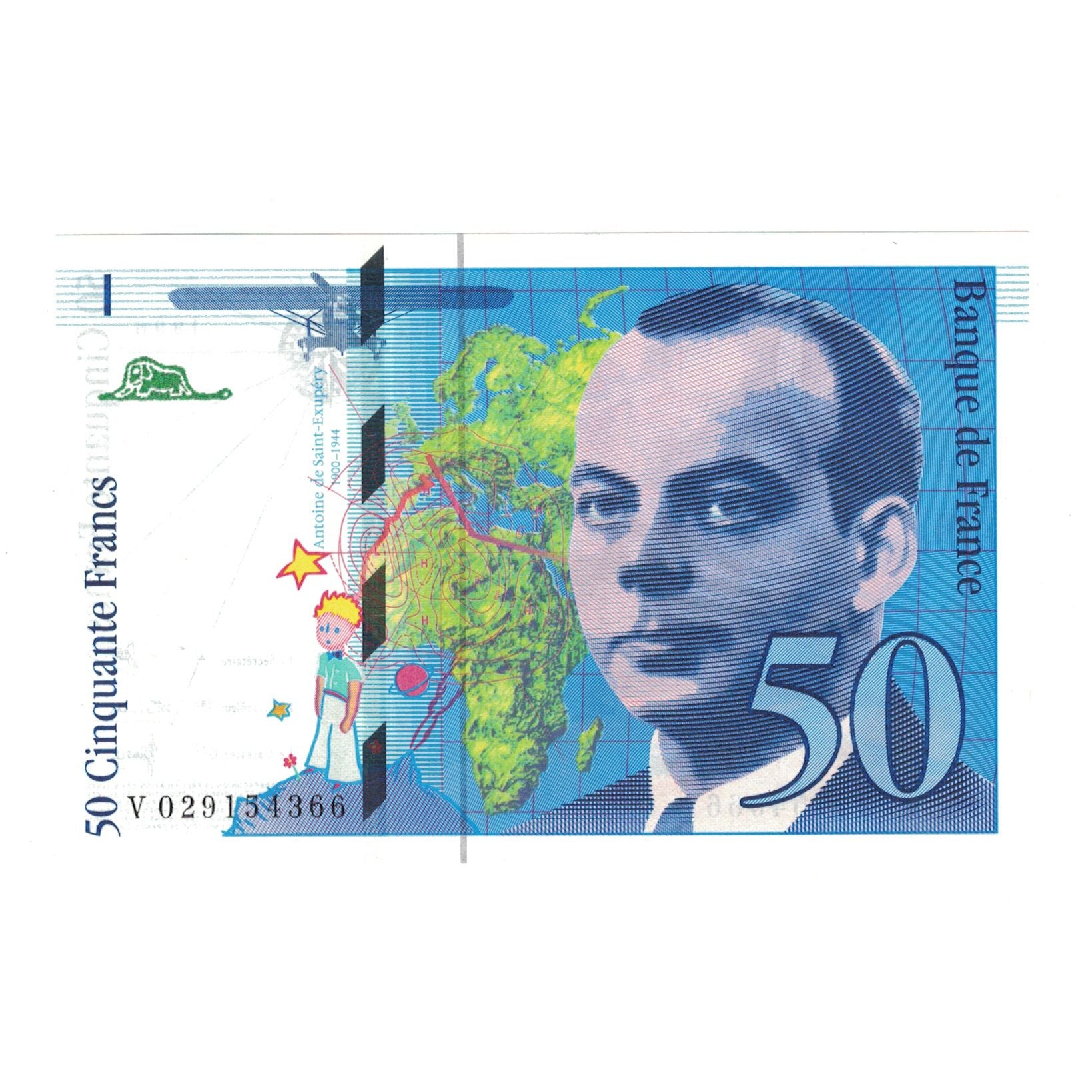 França, 50 Francs, St Exupéry, 1996, V029154366, UNC(65-70), Fayette:73.2