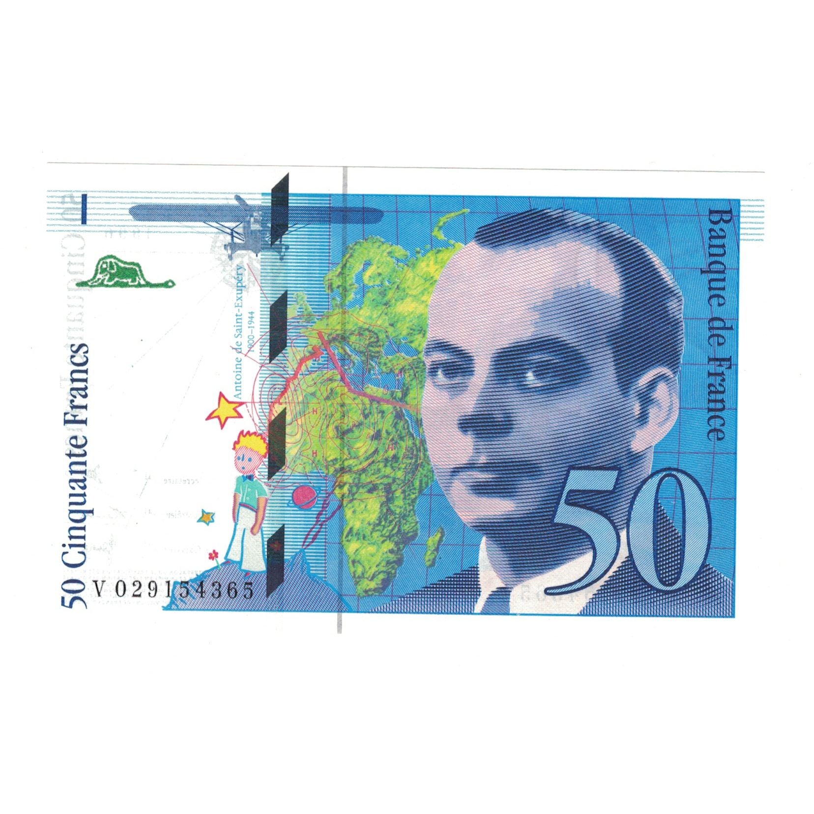 France, 50 Francs, St Exupéry, 1996, V029154365, UNC(65-70), Fayette:73.2