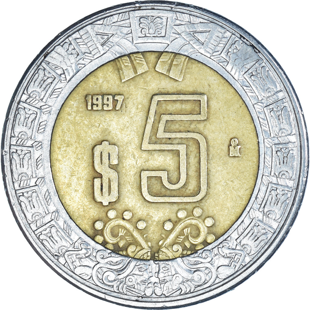 Moneda, México, 5 Pesos, 1997