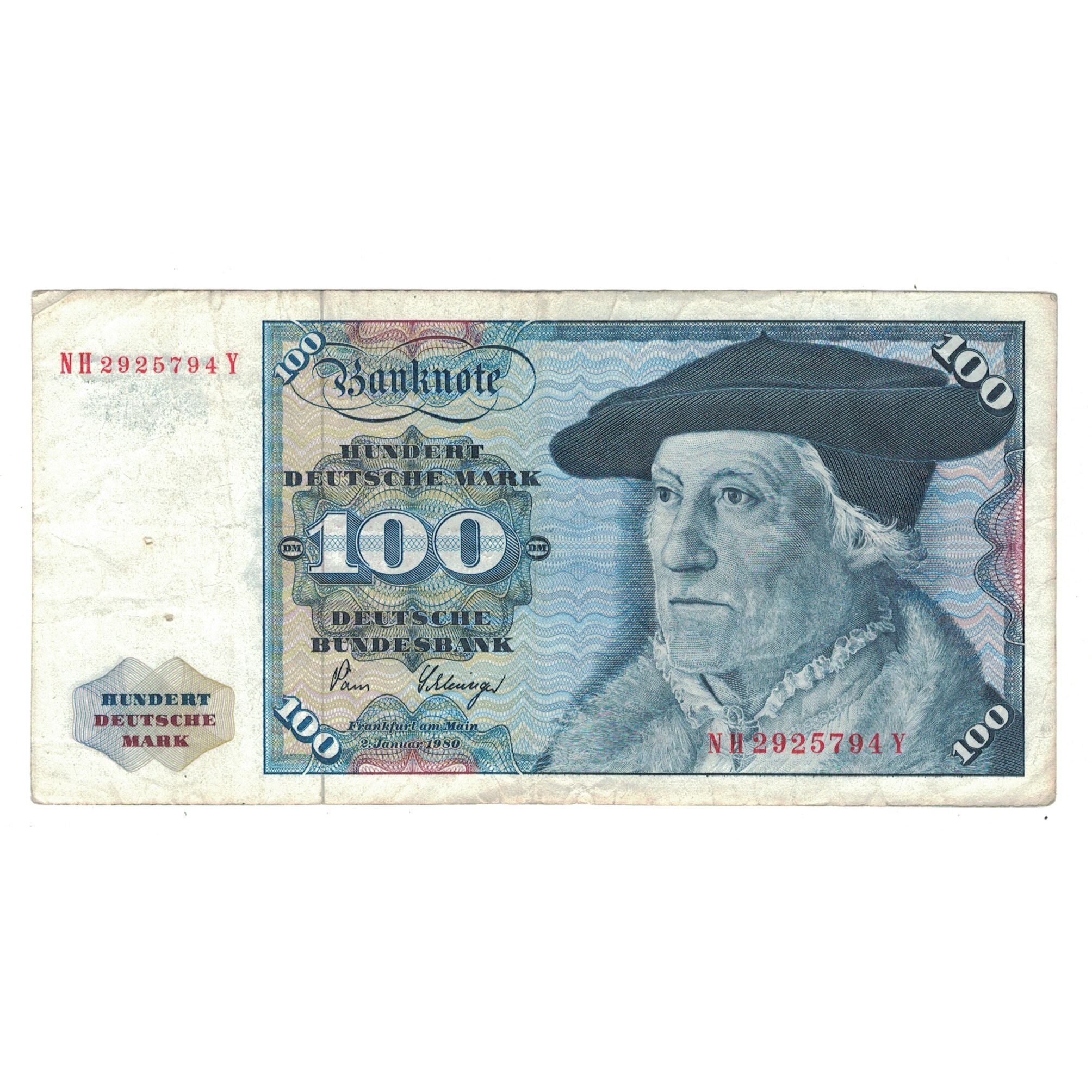 Billet, République fédérale allemande, 100 Deutsche Mark, 1980, 1980-01-02