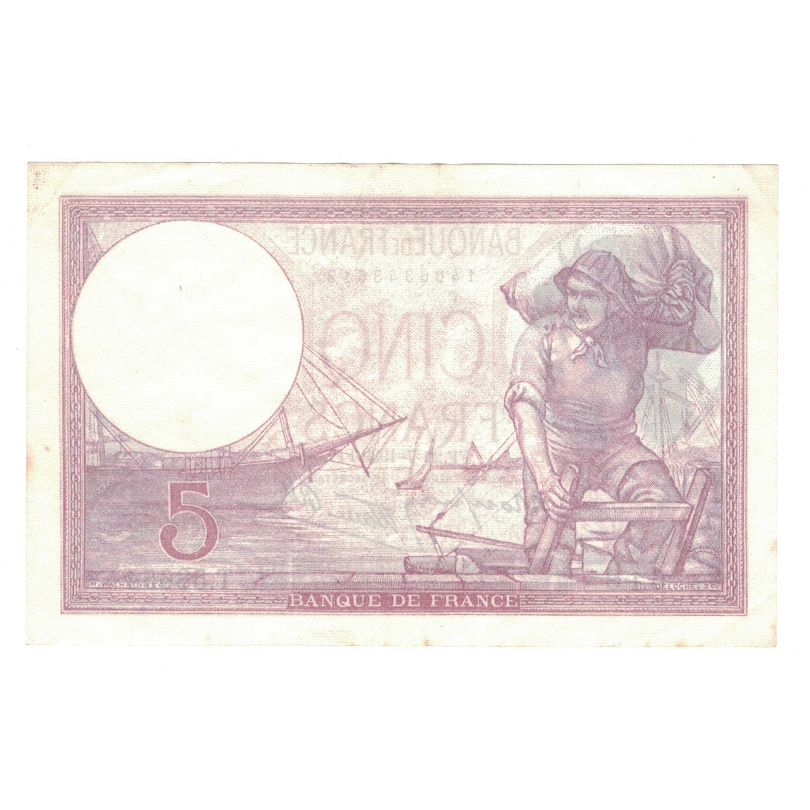 Frankrijk, 5 Francs, Violet, 1939, T.58654, TTB+, Fayette:4.2, KM:83