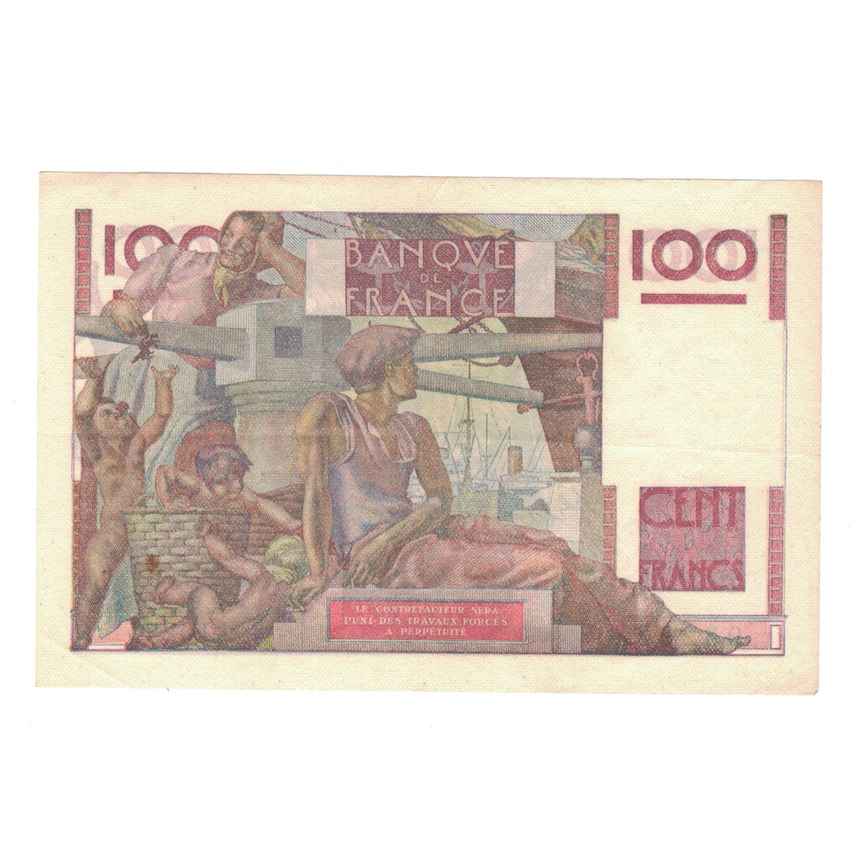 France, 100 Francs, Jeune Paysan, 1947, 28.16, AU(55-58), Fayette:28.16, KM:128b