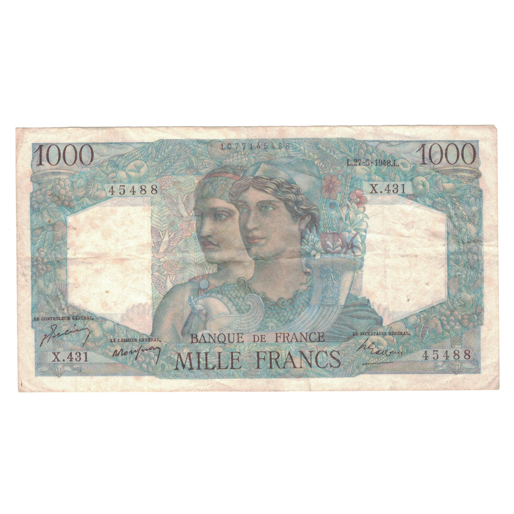 Frankrijk, 1000 Francs, Minerve et Hercule, 1948, X.431, TTB, Fayette:41.21