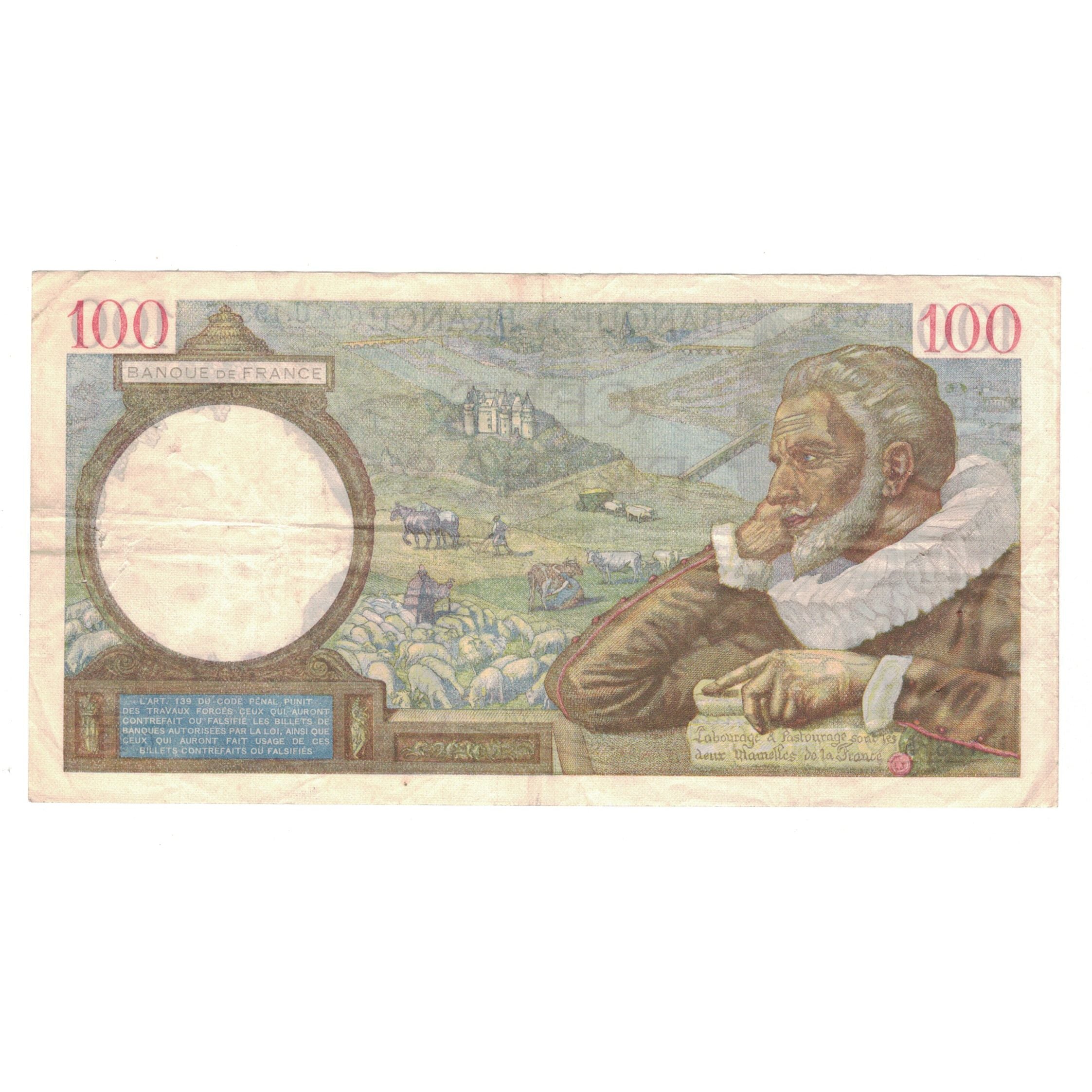 França, 100 Francs, Sully, 1941, U.19375, EF(40-45), Fayette:26.47, KM:94