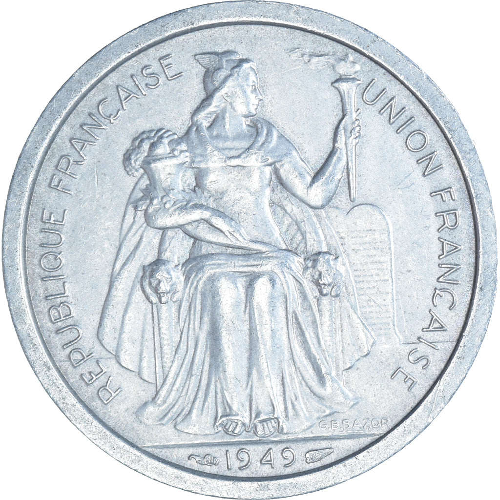 Moneda, Nueva Caledonia, 2 Francs, 1949