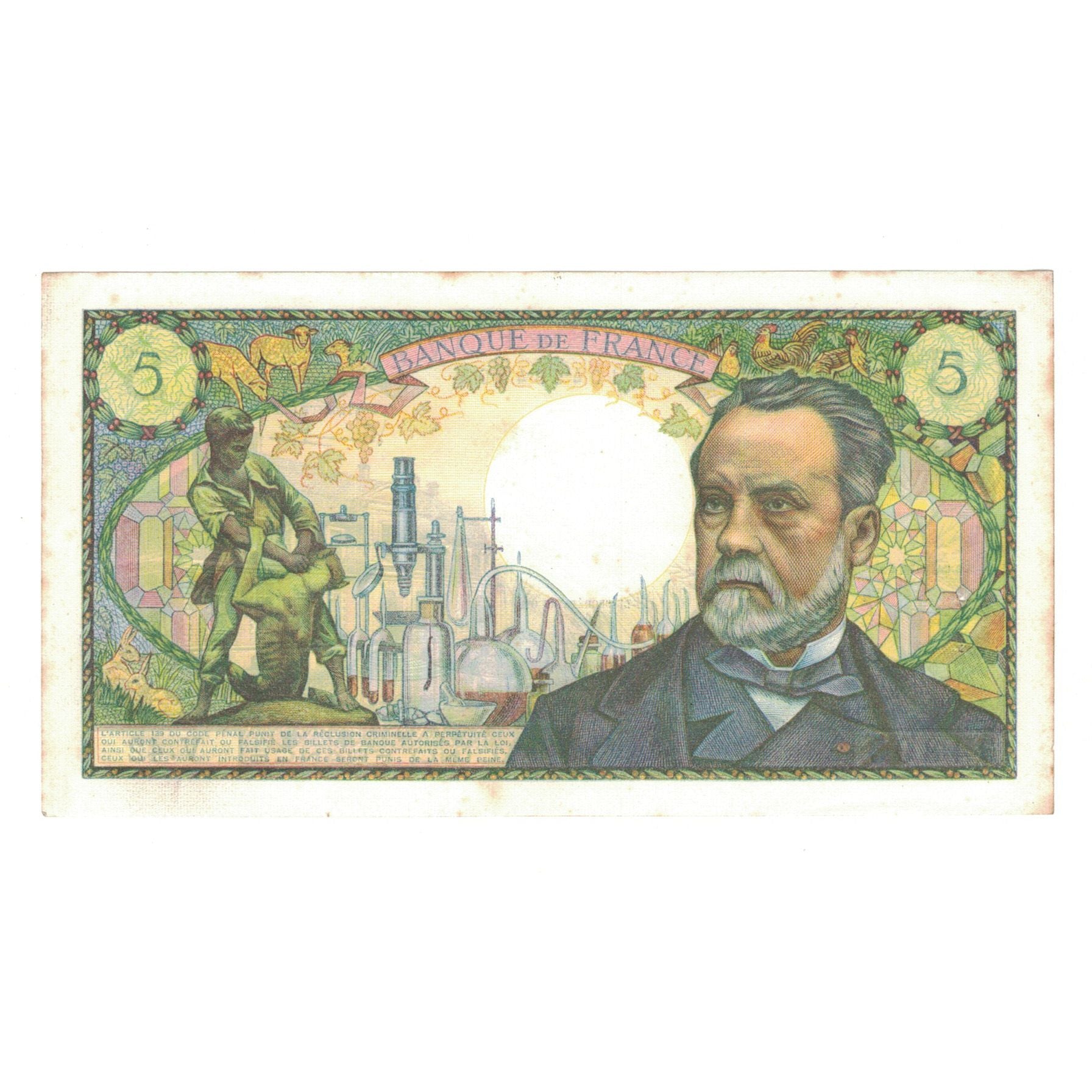 Francia, 5 Francs, Pasteur, 1966, V.42 303, BB+, Fayette:61.4, KM:146a