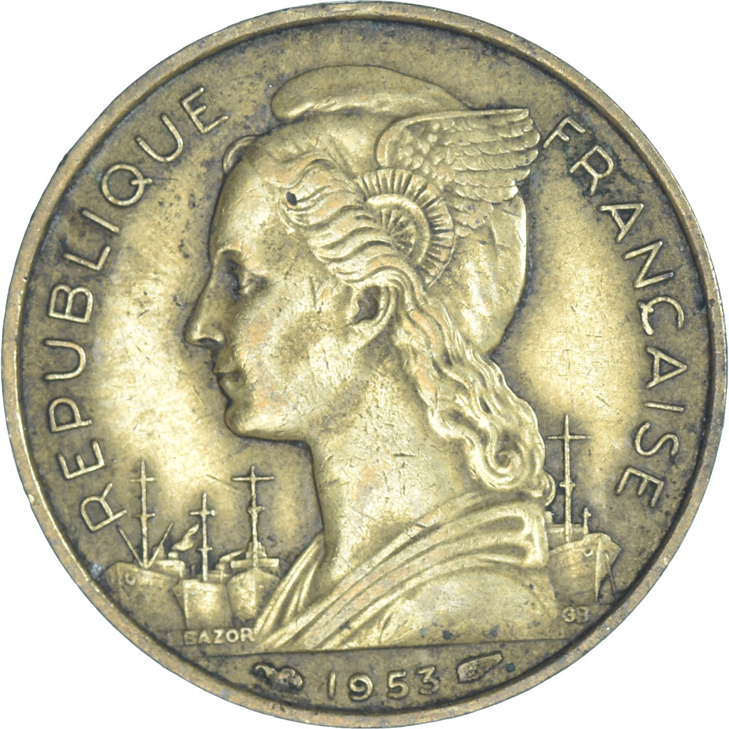Moeda, Madagáscar, 20 Francs, 1953