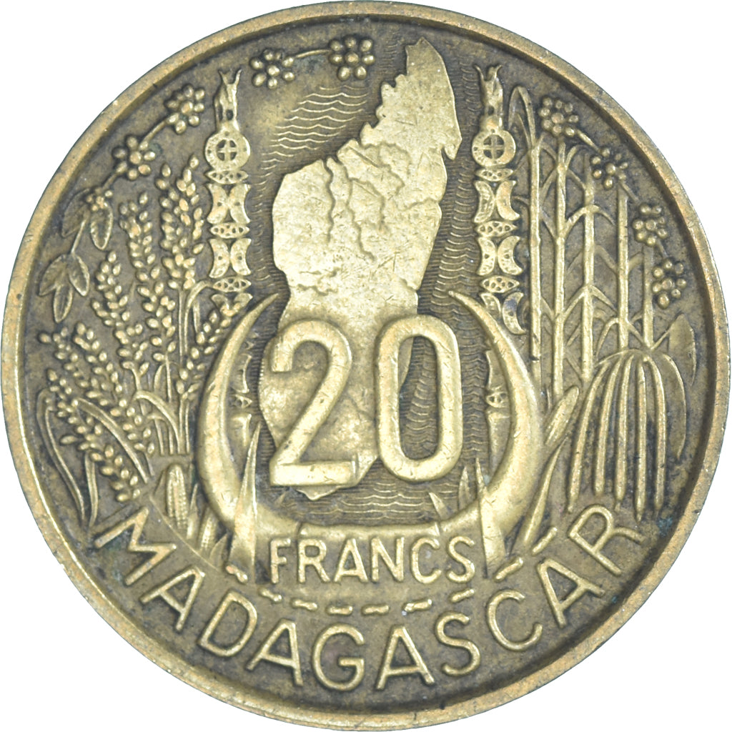 Moeda, Madagáscar, 20 Francs, 1953