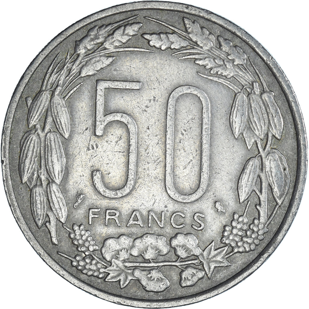 Coin, Central Africa, 50 Francs, 1961