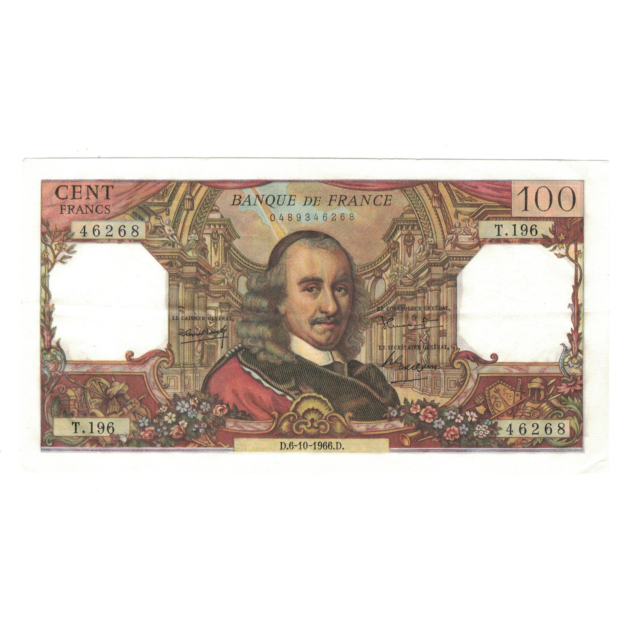 Frankrijk, 100 Francs, Corneille, 1966, T.196, TTB+, Fayette:65.15, KM:149b
