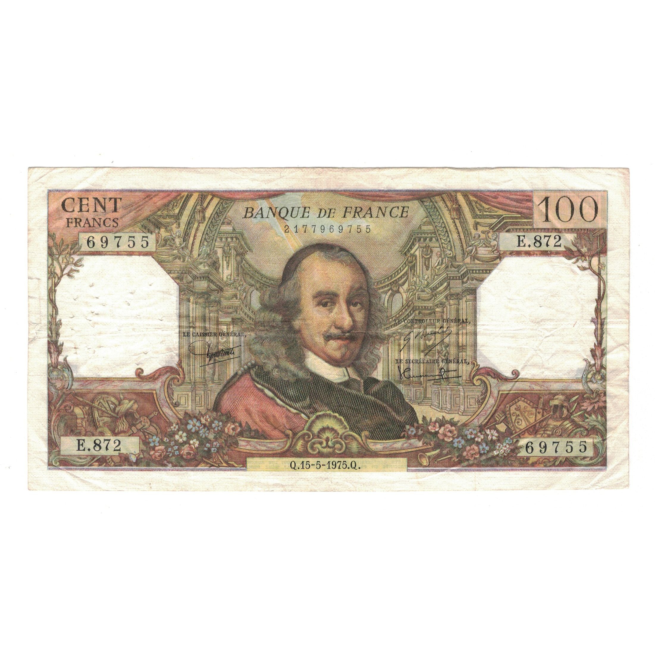 Francja, 100 Francs, Corneille, 1975, E.872, VF(30-35), Fayette:65.49, KM:149e