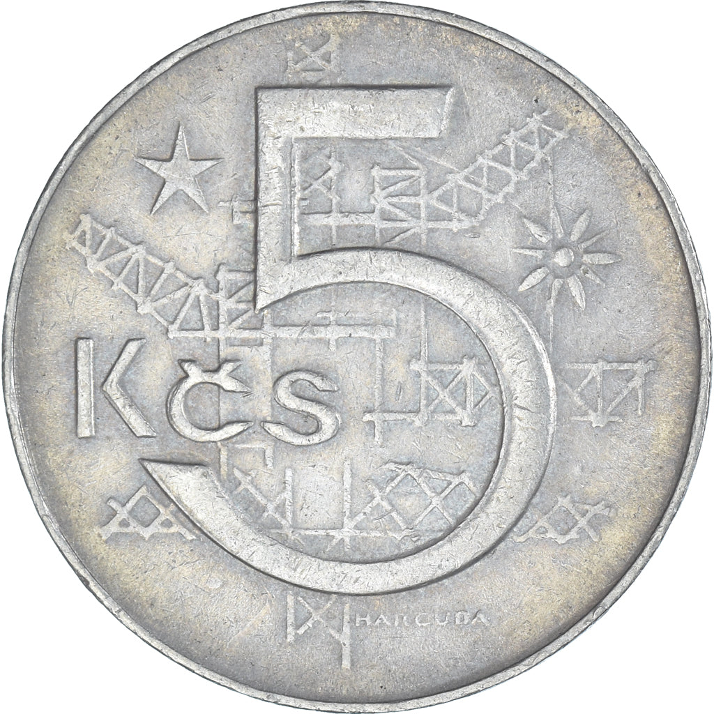 Moeda, Checoslováquia, 5 Korun, 1983