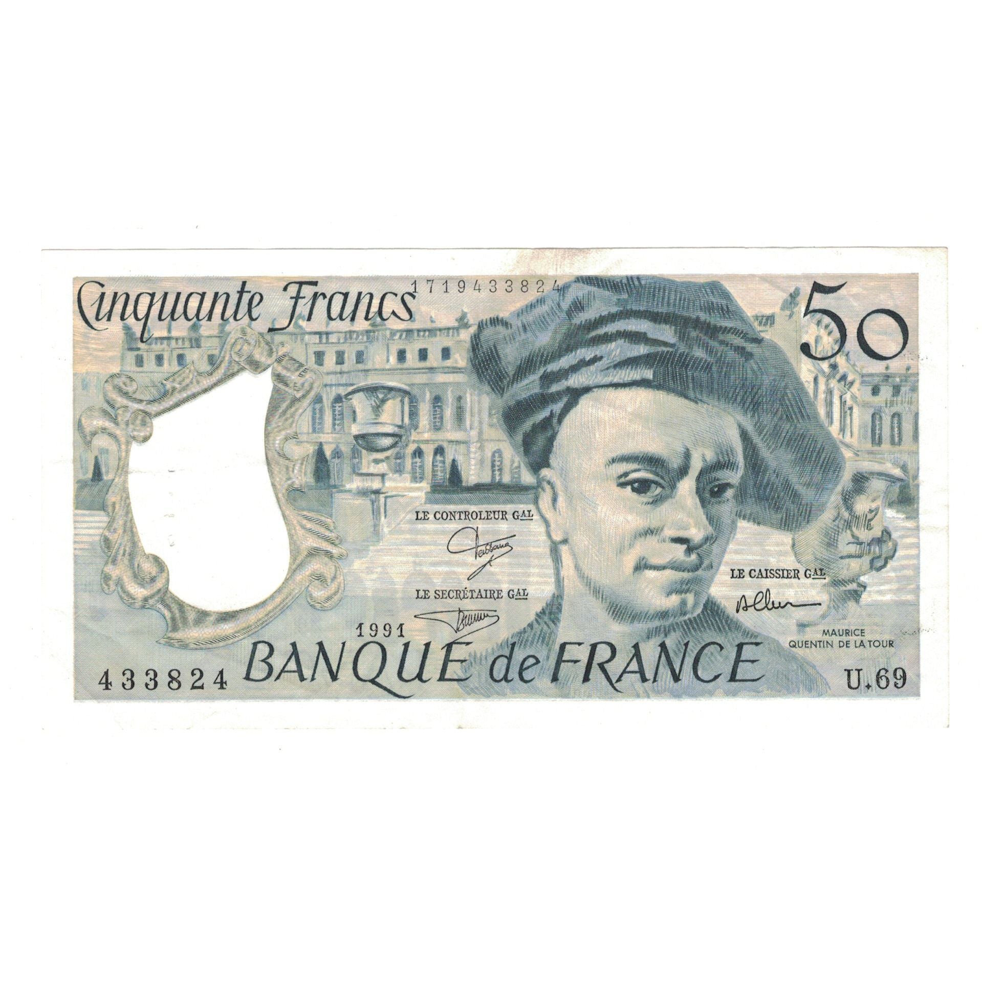 Francia, 50 Francs, Quentin de La Tour, 1991, U.69 433824, MBC, Fayette:67.17