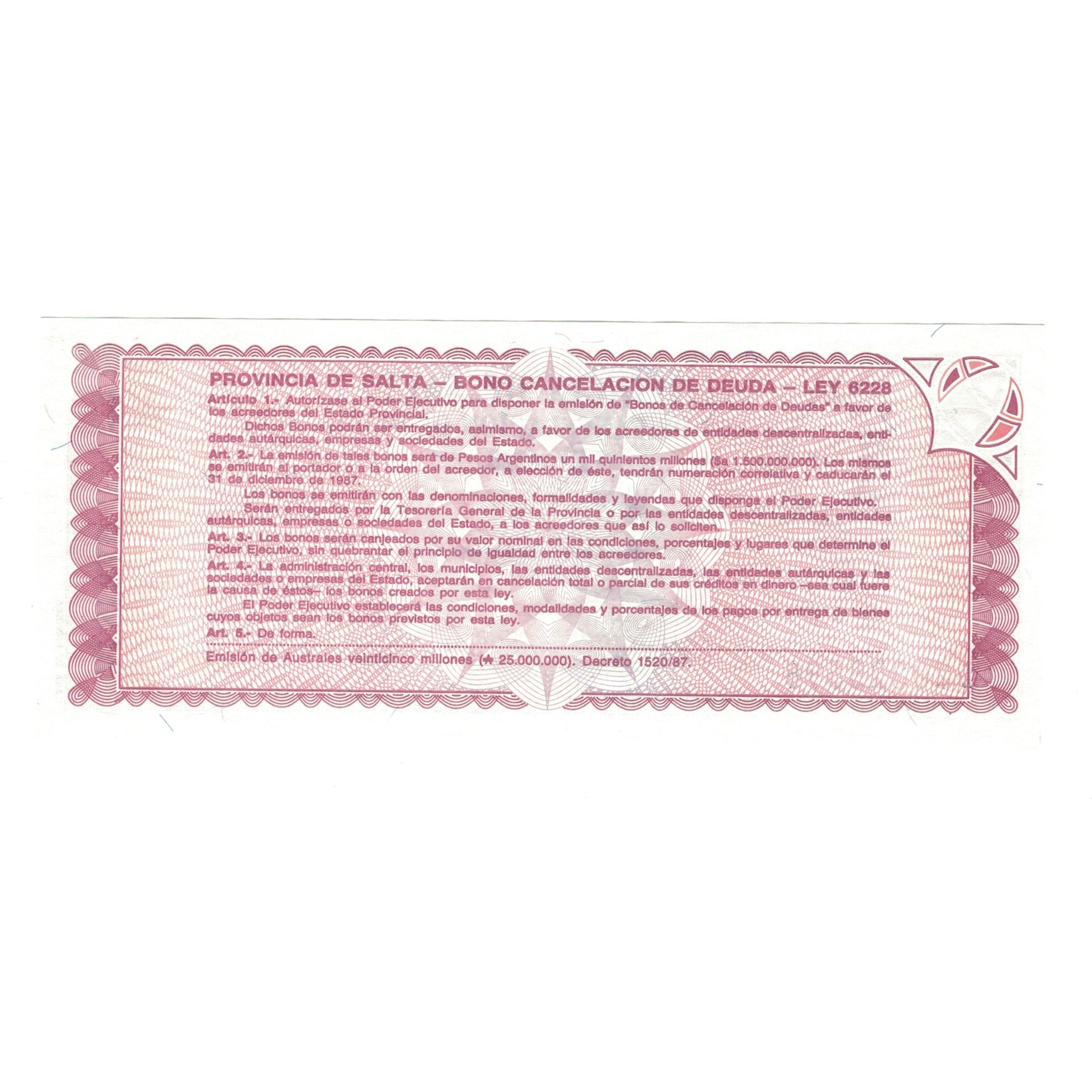 Nota, Argentina, 1 Austral, 1987, 1987-12-11, KM:S2612e, UNC(65-70)