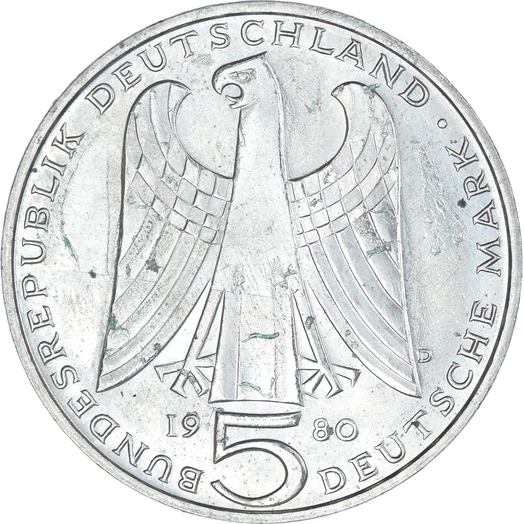Münze, Bundesrepublik Deutschland, 5 Mark, 1980