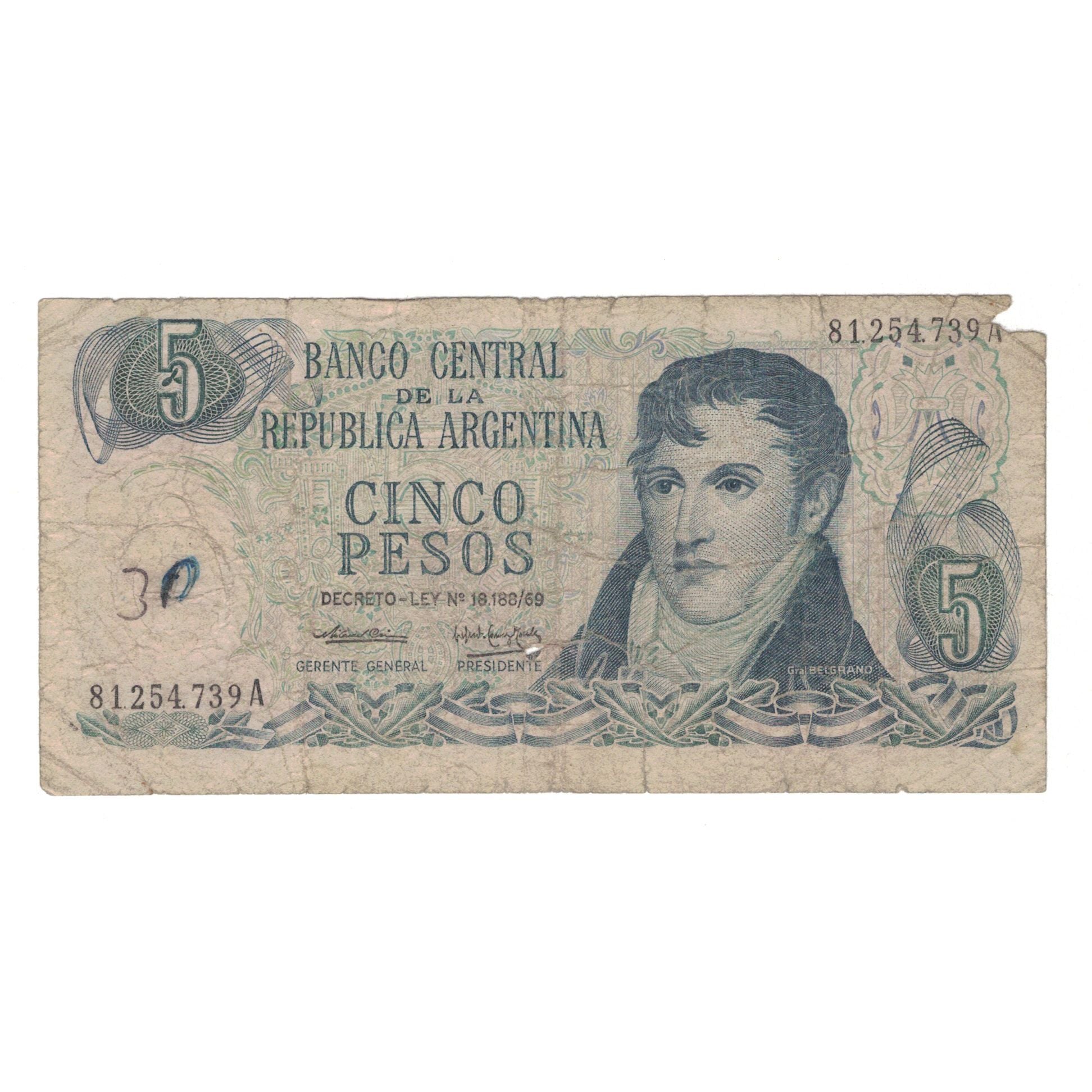 Billete, 5 Pesos, Argentina, KM:294, RC