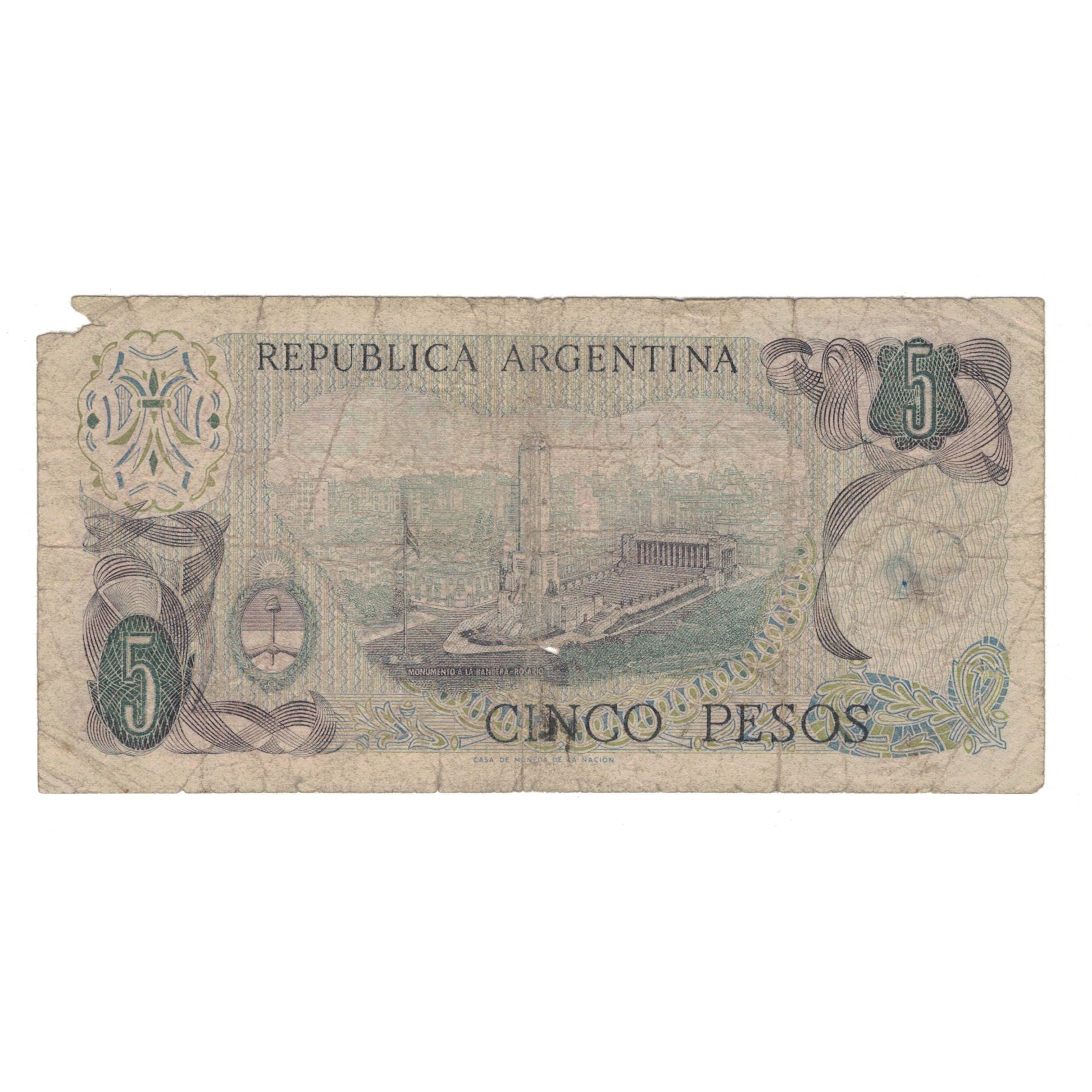 Billete, 5 Pesos, Argentina, KM:294, RC