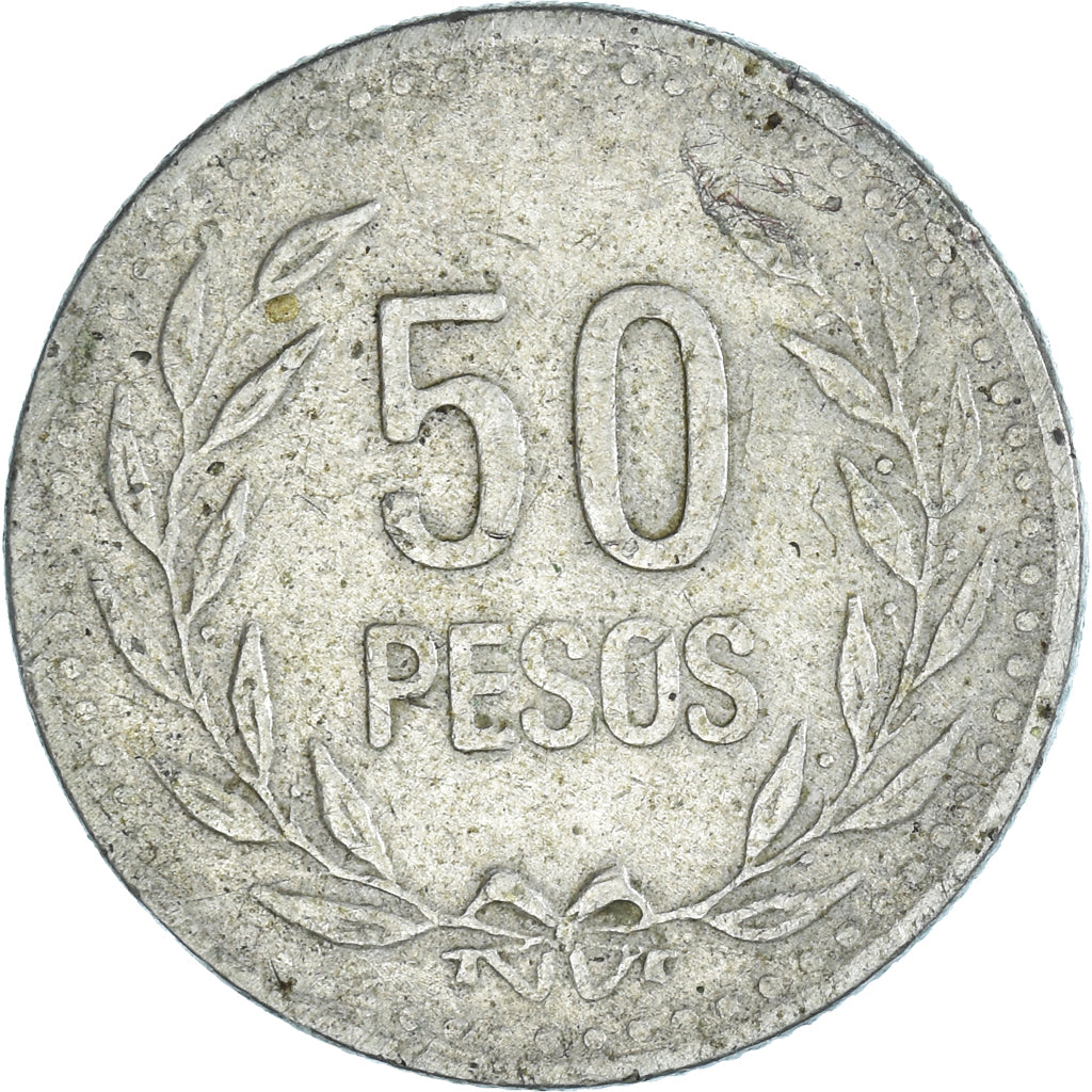 Moneta, Colombia, 50 Pesos, 1993