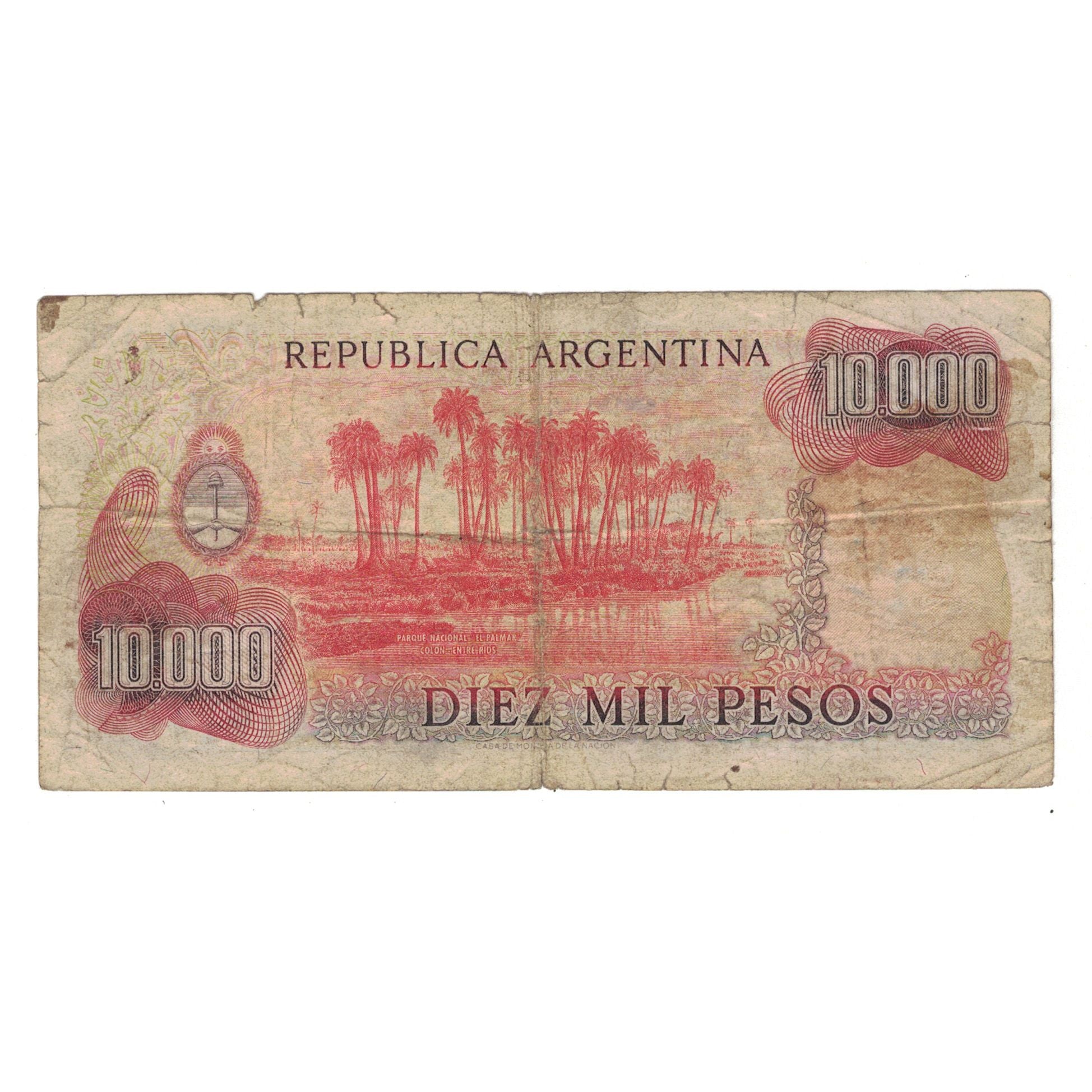Banknote, Argentina, 10,000 Pesos, KM:306a, VG(8-10)