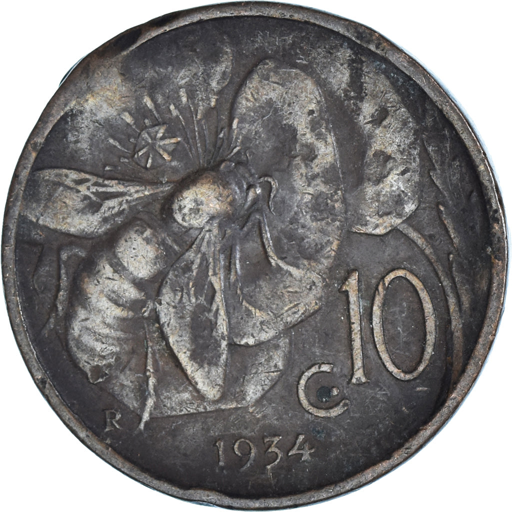 Moneda, Italia, 10 Centesimi, 1934