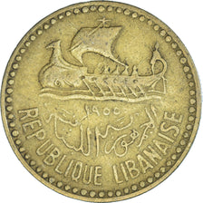 Coin, Lebanon, 10 Piastres, 1955