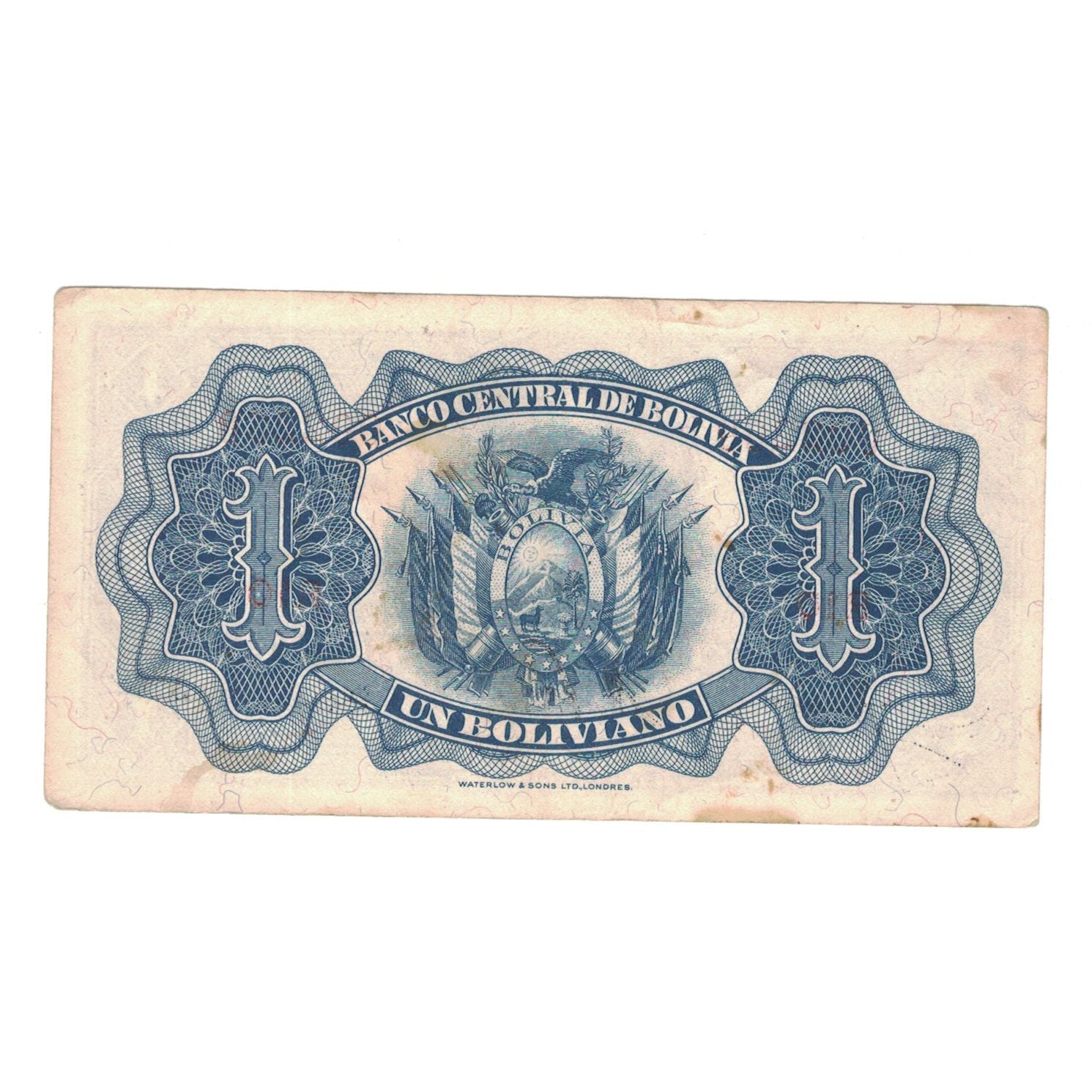 Billete, 1 Boliviano, 1928, Bolivia, 1928-07-20, KM:128c, BC+