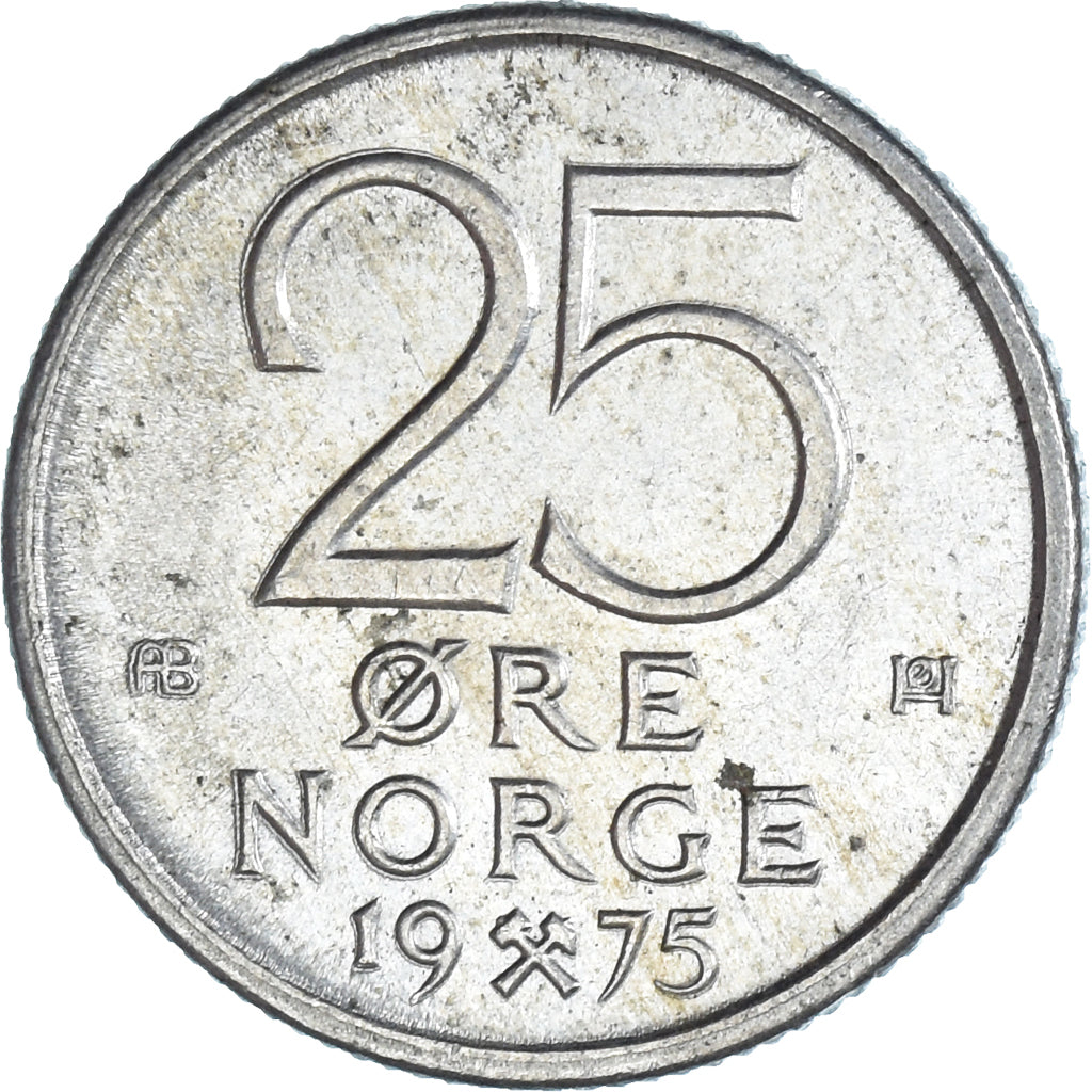 Münze, Norwegen, 25 Öre, 1975