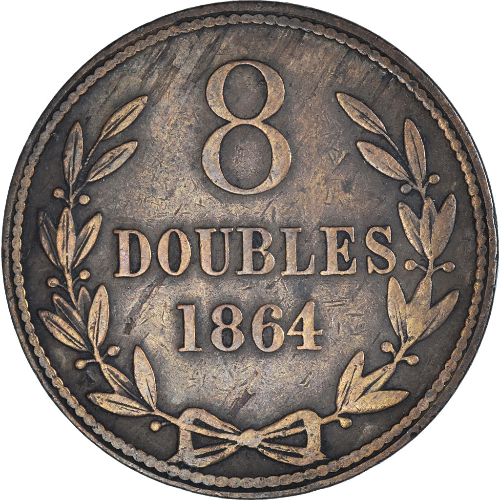 Coin, Guernsey, 8 Doubles, 1864