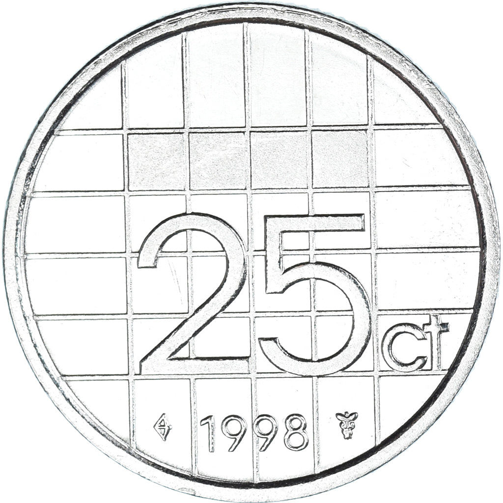 Monnaie, Pays-Bas, 25 Cents, 1998