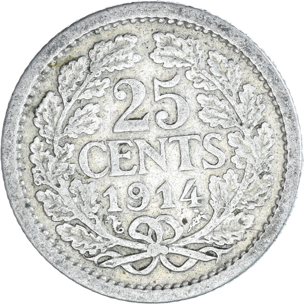 Munten, Nederland, 25 Cents, 1914