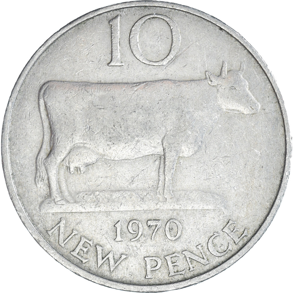 Monnaie, Guernesey, 10 New Pence, 1970