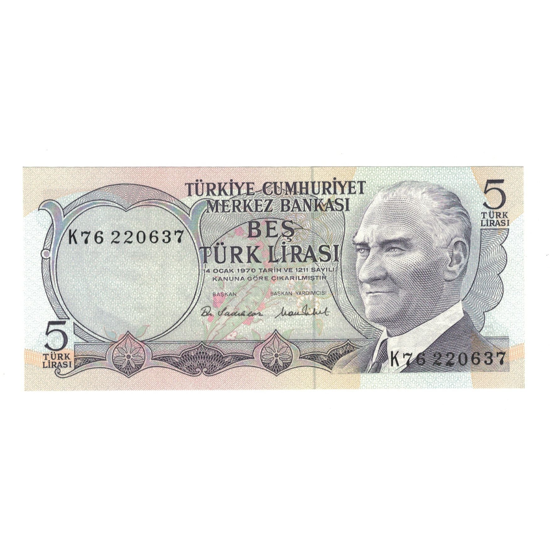 Banknote, Turkey, 5 Lira, 1930, KM:179, UNC(65-70)