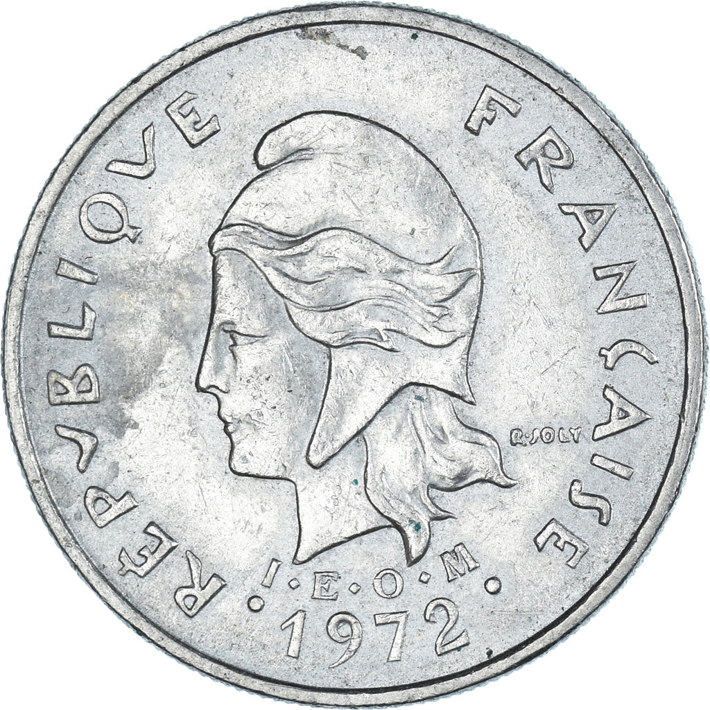 Moeda, Polinésia Francesa, 10 Francs, 1972