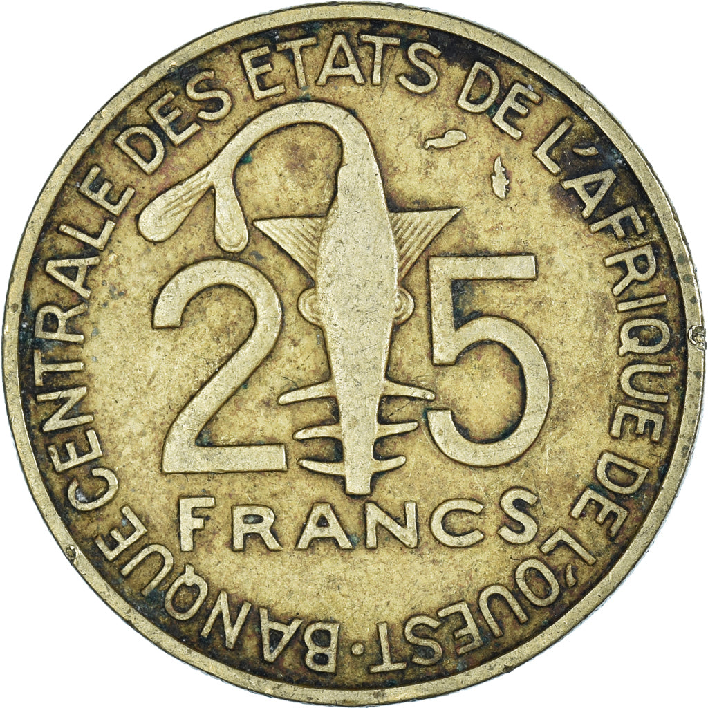 Moeda, Estados da África Ocidental, 25 Francs, 1989