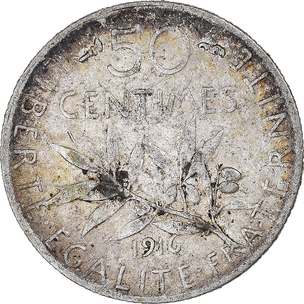 Moneta, Francia, 50 Centimes, 1916