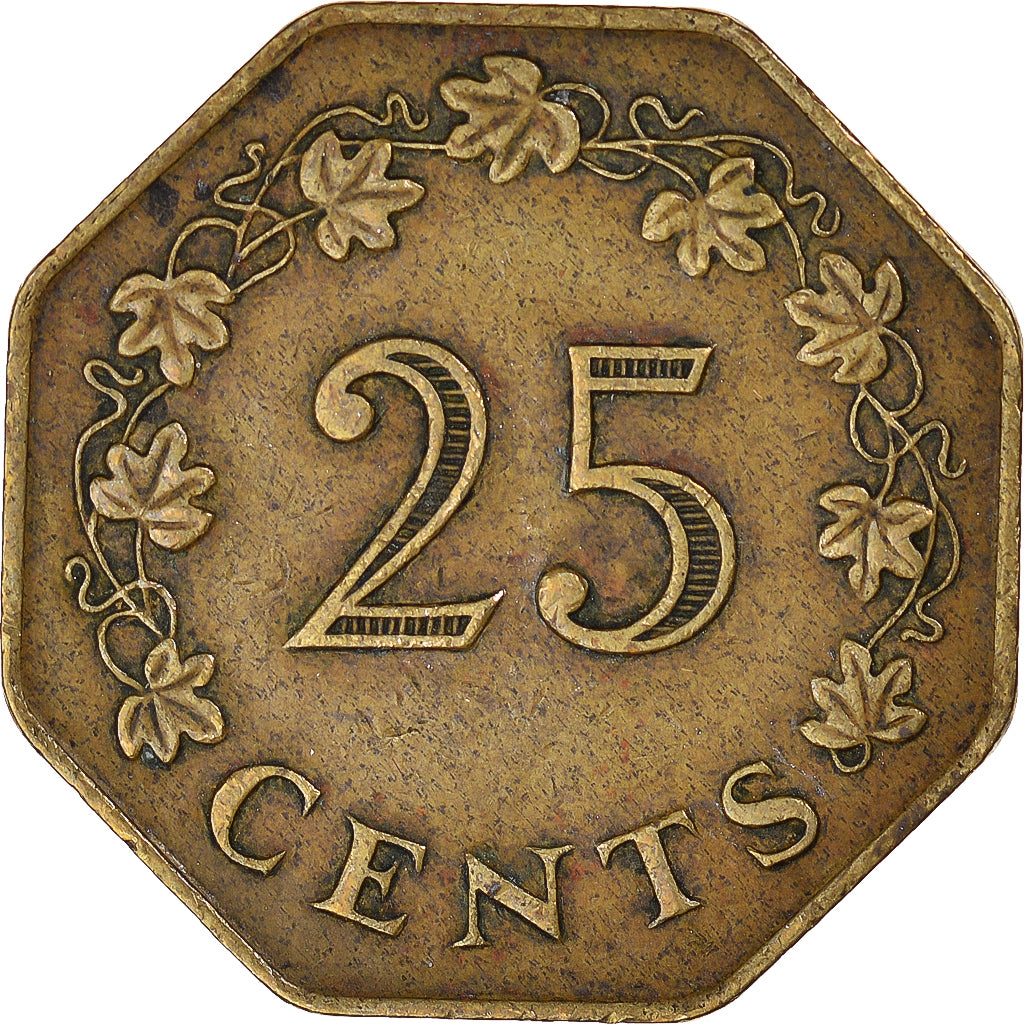 Munten, Malta, 25 Cents, 1975