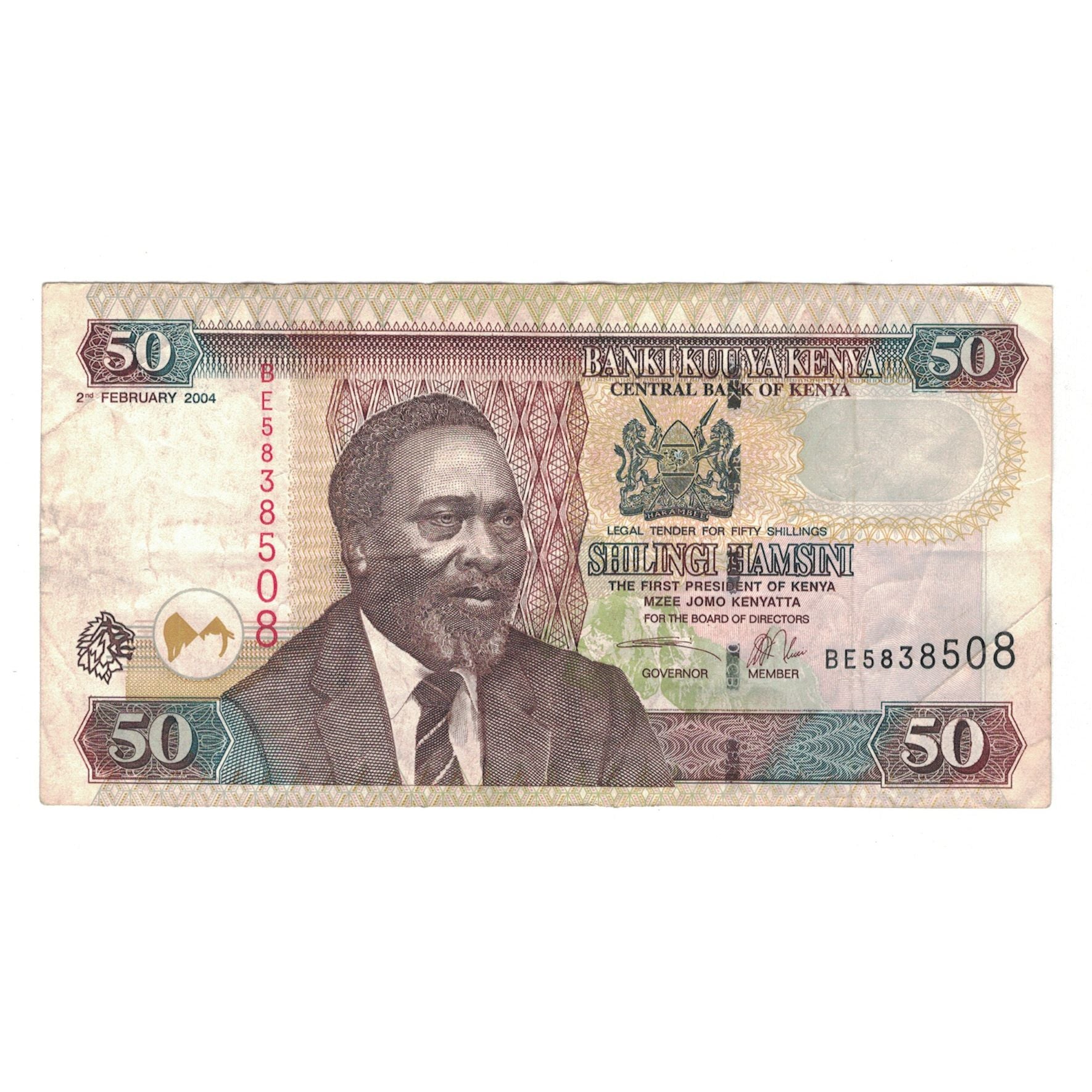 Billet, Kenya, 50 Shillings, 2004, 2004-08-02, KM:41c, TTB
