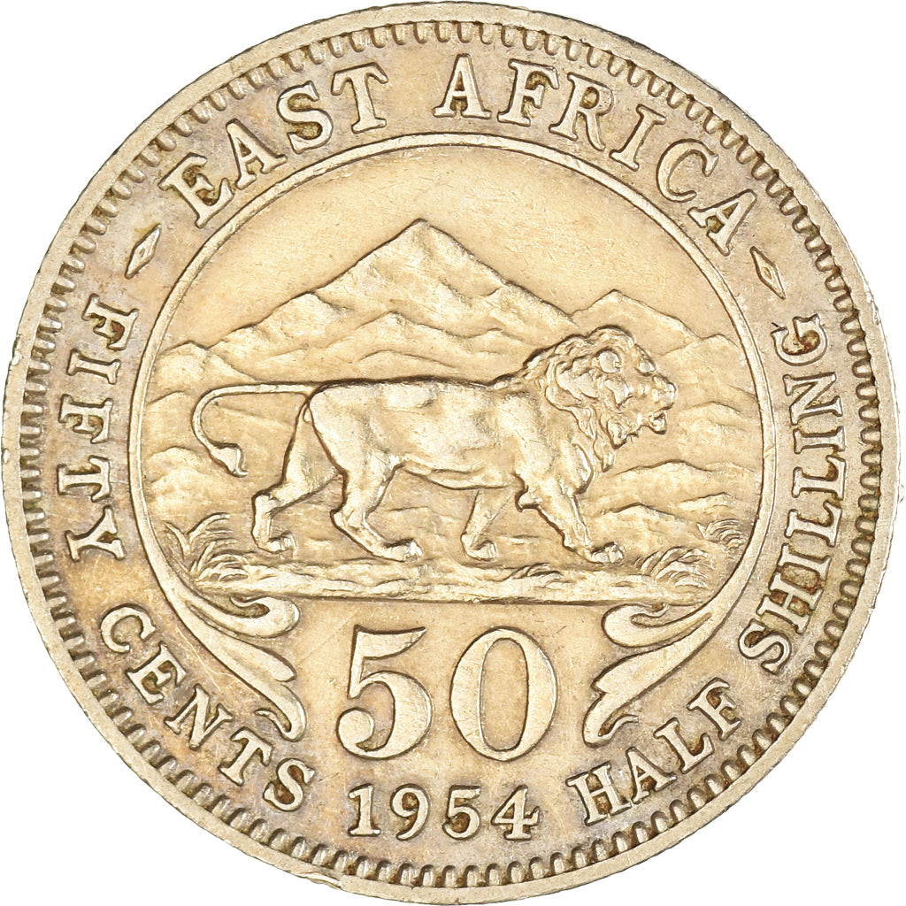 Coin, EAST AFRICA, 50 Cents, 1954