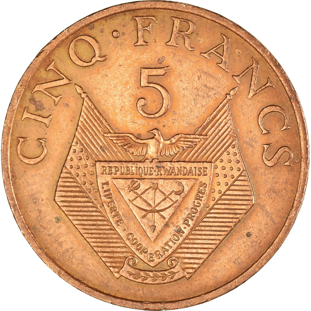 Monnaie, Rwanda, 5 Francs, 1977