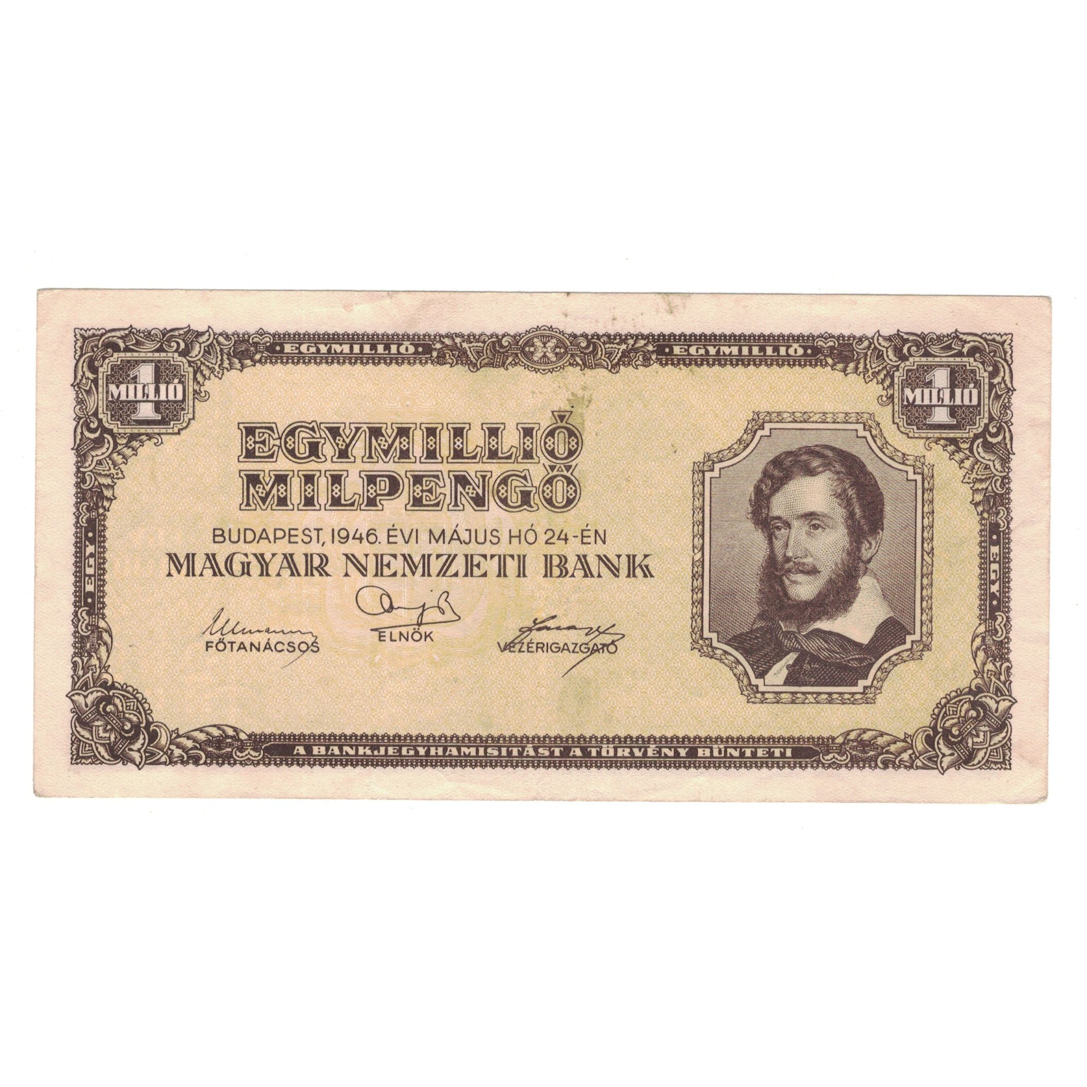 Banknote, Hungary, 1 Million Milpengö, 1946, 1946-05-24, KM:128, EF(40-45)